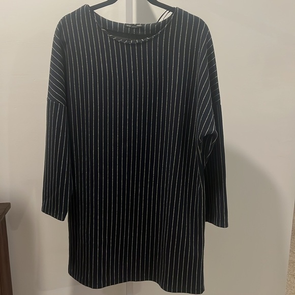 NWOT / Zara  Long Sleeve Shift Dress Blue Pin Striped Size L - Picture 5 of 5